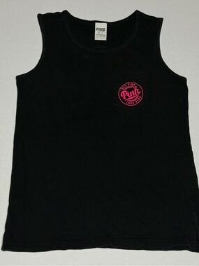 PINK Victoria's Secret Black Scoop Neck Tank with Branded Tag
